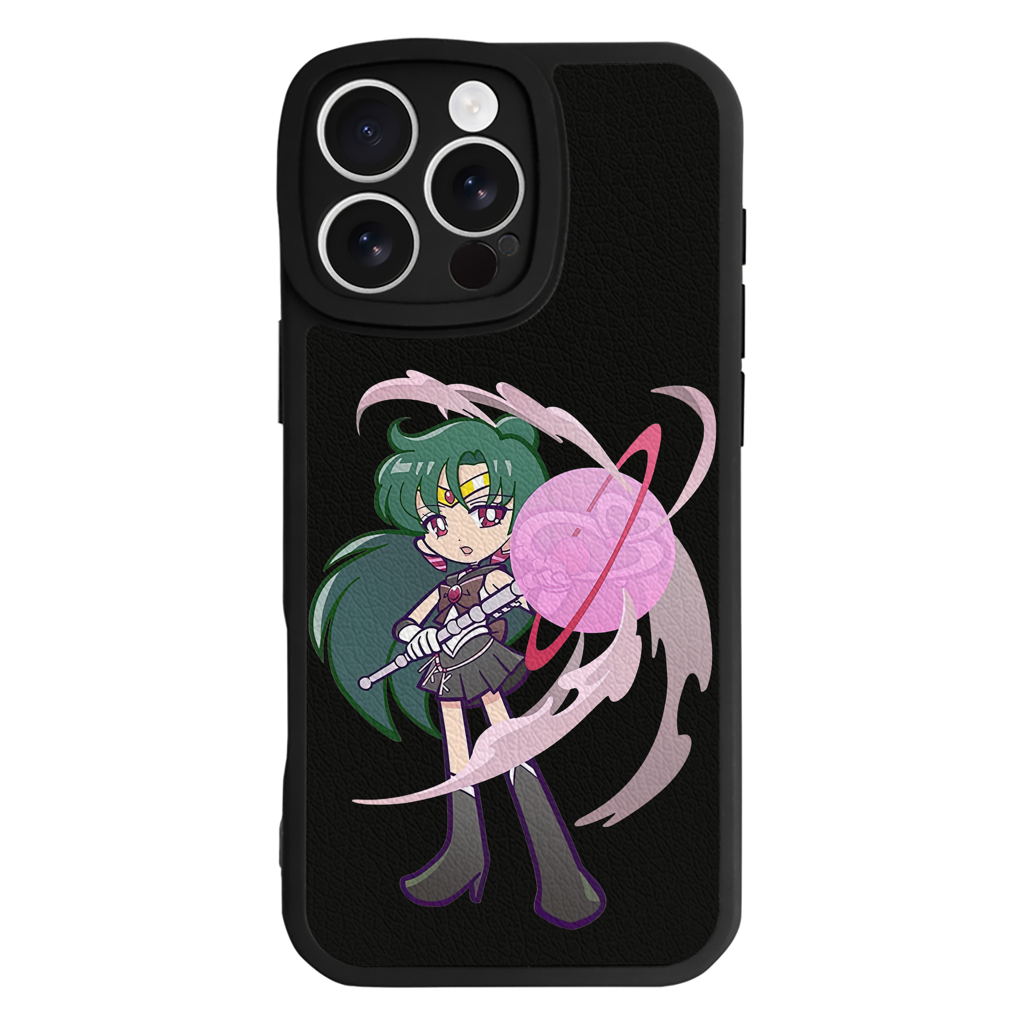 （画像用） 美少女戦士セーラームーン 冥王せつな Sailor Moon Meiou Setsuna 【iPhone 16シリーズ対応】シリコンスマホケース（レザー調） 材質：シリコン